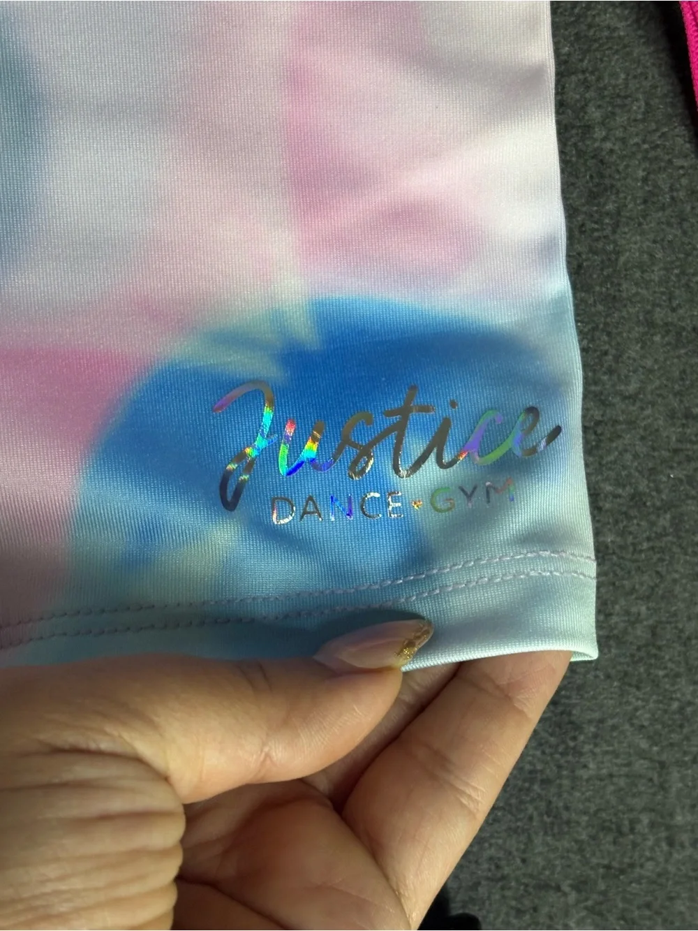 🆕Justice Girls Pastel Tie-Dye & Glitter Colorblock Dance Shorts Multi/Black S